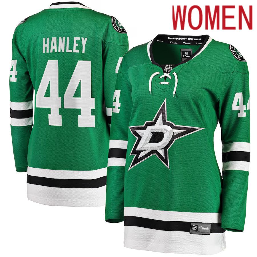 Women Dallas Stars 44 Joel Hanley Fanatics Branded Kelly Green Home Breakaway Player NHL Jersey